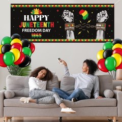 Wettarn 41 Pieces Happy Juneteenth Decorations Large Fabric June 19th Yard Sign