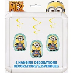 Minions, The 44158 Despicable Me 3 Hanging Swirl Decorations – 36 L In.