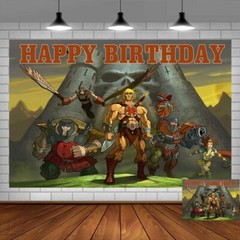 He Man Party Supplies Birthday Decorations Backdrop Banner Vinyl for Kids 7x5ft