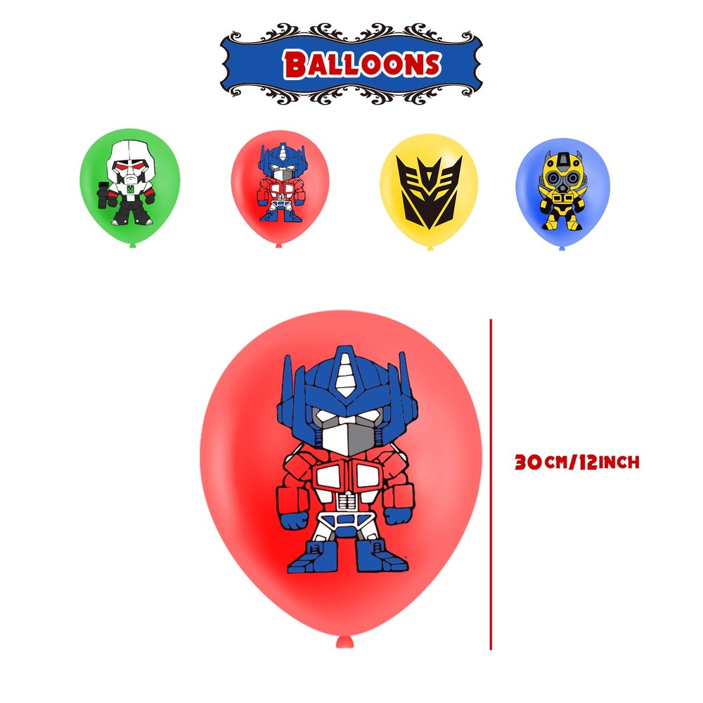Transformer Birthday Party Decor Supplies Balloons Banner Cake Toppers Kids