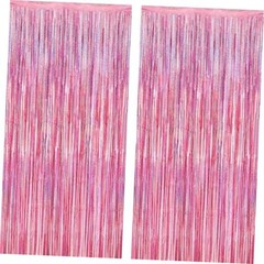 2 Pack Glitter Pink Backdrop, 3.28 FT x 7.05 FT Birthday 2 PCS Glitter pink