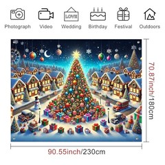 8x6ft Festive Banner – Giant Tree – Winter Christmas Backdrop #6