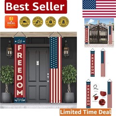 Vibrant Red, White & Blue Hanging Banners for 4th of July Celebrations (2-pack)