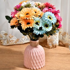 7 Stem Artificial Silk Daisy Bouquet Marigold Chrysanthemum for Gallery Wall