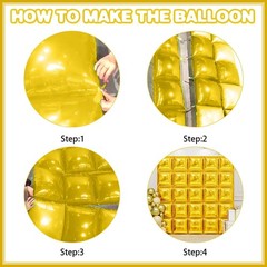 Metallic Gold Double Sided Square Foil Balloons Wall,19 Inches Chrome Foil Ba…