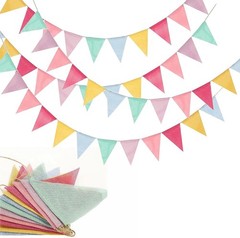 Pennant Banner Flags Pastel, 48Pcs Colorful Triangle Bunting Flags for Party,…