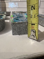 W-I-S-H Styrofoam Lettering Blue Shiny Sparkled Party Decor Big 8”tall