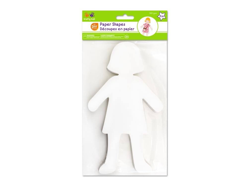 15 Count Paper People Girl Cutouts White Shapes For Crafts School Art Project
