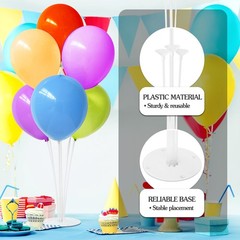 6 Sets Balloon Sticks with Base,Balloon Stand Kits,Balloon Stands with Base f…