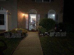 Class of 2026 Graduation Party Backdrop Hello Kitty Pink Black White Paper