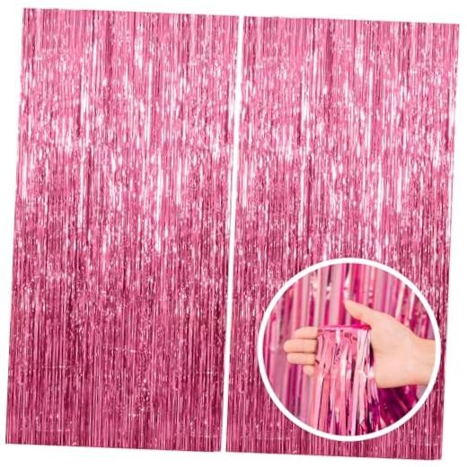 2 Pack Backdrop Party Decorations Tinsel 39.4″w X 78.7″l (Pack of 2) Pink