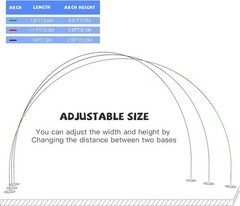 TEKXYZ Balloon Arch Stand Kit, 10FT Wide & 7.5FT High Adjustable Balloon Arch Fr