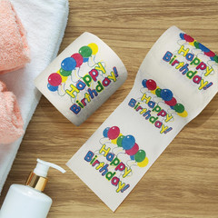 Happy Birthday Toilet Paper Decorations – 3-Ply Funny Gift Roll with ‘Happy Birt