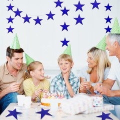 100 PCS Glitter Blue Five Star Cutouts Paper Confetti Bulletin Board