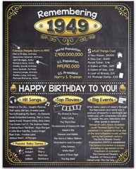 74th Birthday Party Decorations (Seventy-four) – Remembering The Year 1949