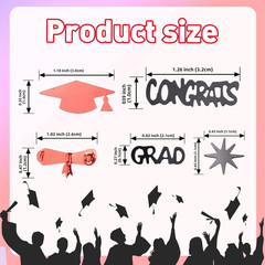 Red and Black Graduation Confetti 2026, 1000 Pcs Class of 2026 Table Centerpiece