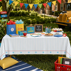 3 Pack Back to School Tablecloth, First Day of School Decorations, Notebook Pape