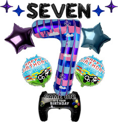 40 Inch Pixel Gamer Video Game Number 9 Balloon, Level up Block Style 9Th Birthd