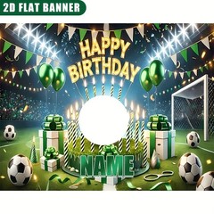 1pc 2D Football Star Theme Personalized Birthday Custom Poster Decoration❀