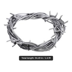 2Pcs Reusable Simulation Barbed Wires for Halloween Scary Party Silver PVC