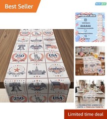 Elegant 250th Anniversary Table Runner: 73×13.8 Inches for July 4th Celebrations
