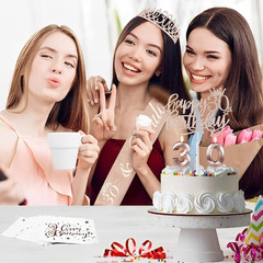 30Th Birthday Decorations for Her, Including Sash, Crown/Tiara, Candles, Cake To
