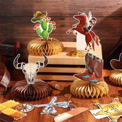 Chrisfall 12 Pcs Western Cowboy Party Decorations Medium, Multicolor