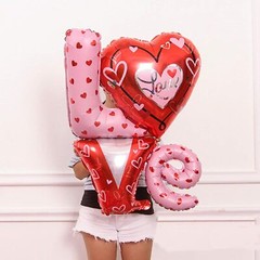 Ligatures Love Letter Foil Balloons, Valentines Anniversary Engagement Birthday