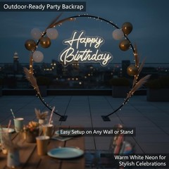 Large Dimmable LED Happy Birthday Neon Sign – 22×16.9 Inch Wall Decor for Partie