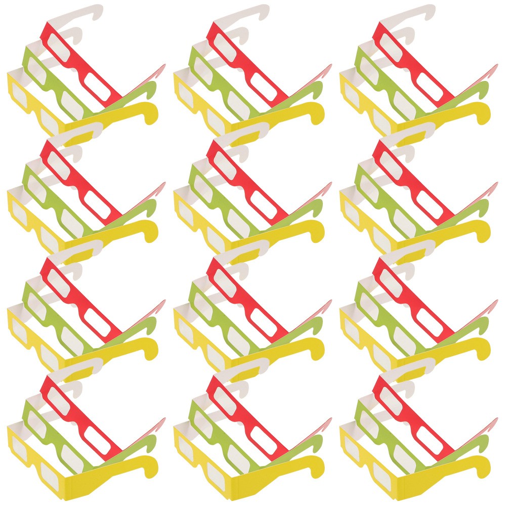 36Pcs Unique 3D Effect Paper Eyewear for Carnival and Holiday Party Decorations