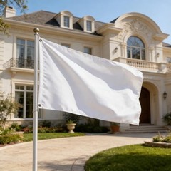 Flag 3×5 Ft – Polyester Lightweight Blank Flag Banner with 2 Brass 1 Pc White