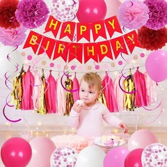 Hot Pink Birthday Party Decorations for Girls Womens