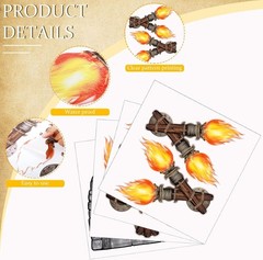 Medieval Party Decoration Set: 11 Pieces with Self-Adhesive Window & Torch Props
