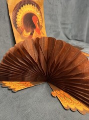 Vintage Hallmark Turkey Thanksgiving Honeycomb Centerpiece See Description**