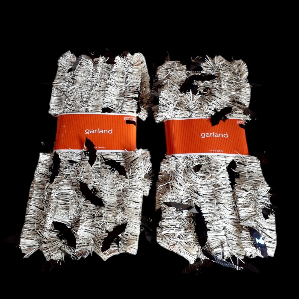 Halloween Garland with Mylar Black Bats Party Decoration 12 Ft ea 2 Rolls