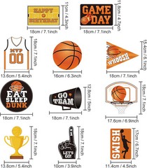 Sumind 30 Pieces Basketball Swirls Hanging Party Black, Orange, White