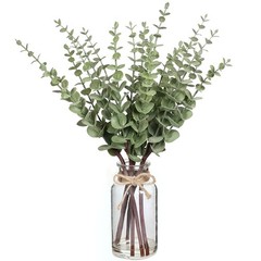 VIERENA 17.5″ Artificial Eucalyptus Stems in Glass 17.5 inches, Sage Green