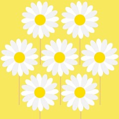 White Daisy Flower Table Centerpiece Sticks Groovy Hippie Party Decor 12 PCS