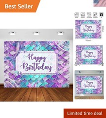 Under the Sea 7x5ft Mermaid Birthday Backdrop – Ideal for Sweet Celebrations