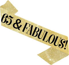 65 Birthday Decorations – 65Th Birthday Sash – «65 & Fabulous» Birthday Sash – 6