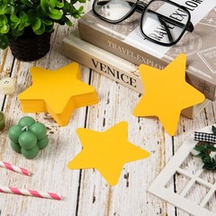 100 PCS 4 Inch Gold Star Cutouts Paper Shapes Die Cut Yellow Double Sided