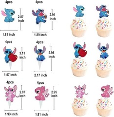 3 Sturdy Tier Pink Stitch Aloha Luau Theme Cupcake Stand Holder with 24 pcs o…