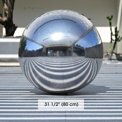 AplusChoice 2PCS 32″ Big Shiny Inflatable Mirror Ball Reusable Hanging Silver