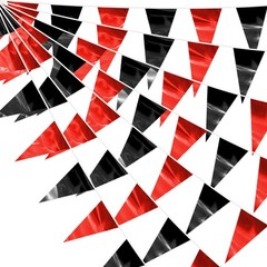 65FT Red Black Glitter Triangle Pennant Banner Flag Metallic Bunting Fabric G…