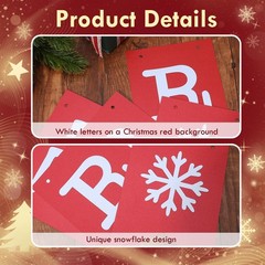 Merry Christmas Banner Sign Pre-Assembled Hanging Decorations Party Supplies