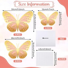 Geosar 20 Pcs 3D Large Butterfly Party Decoration 2 Layer Giant Paper Butterf…