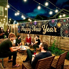 KatchOn, Happy New Year Banner 2026 – Large 120×20 inches, Gold and Black