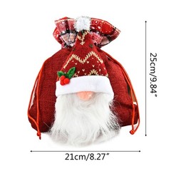 Christmas Drawstring Bag 3D Swedish Santa Gnome Candy Bags Jewelry Packaging Bag