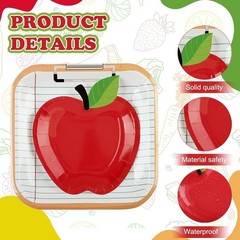 Back To School Apple Lined Paper Shaped Disposable Tableware Paper Plates