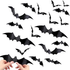 60PCS Halloween Decorations, 4 Different Sizes Realistic Waterproof PVC Black…